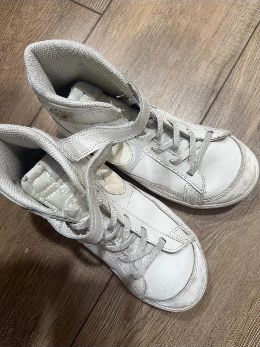 Nike Kids White High-Top Sneakers with Strap